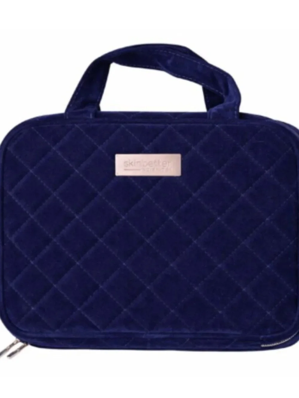 Skinbetter Science Navy Velvet Quilted Cosmetic Travel Bag | 2 Available